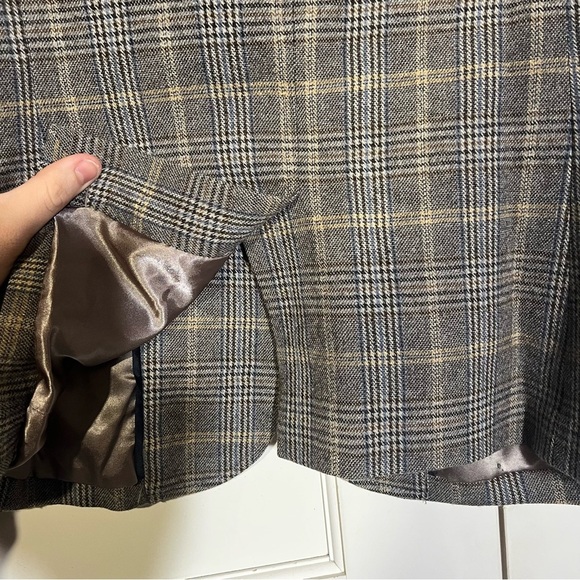 J. Crew Schoolboy Blazer Glen Plaid Gold Buttons Wool Academia Size 0 Preppy - Picture 8 of 9